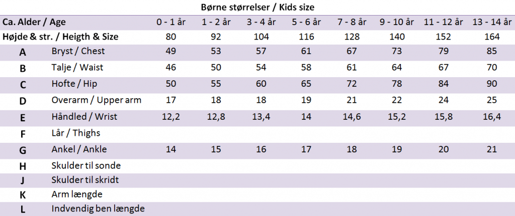 Børne_stærrelser_-_Kids_size